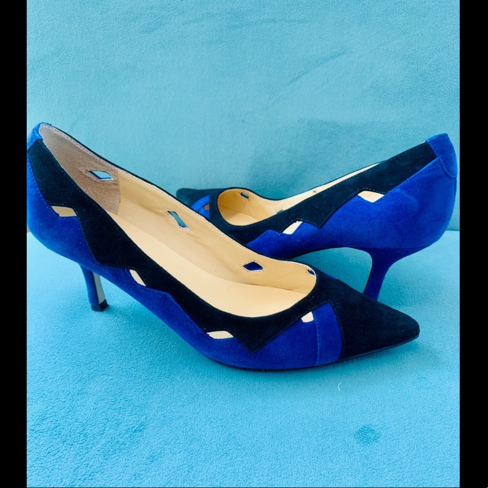 Black and Blue cutout heels